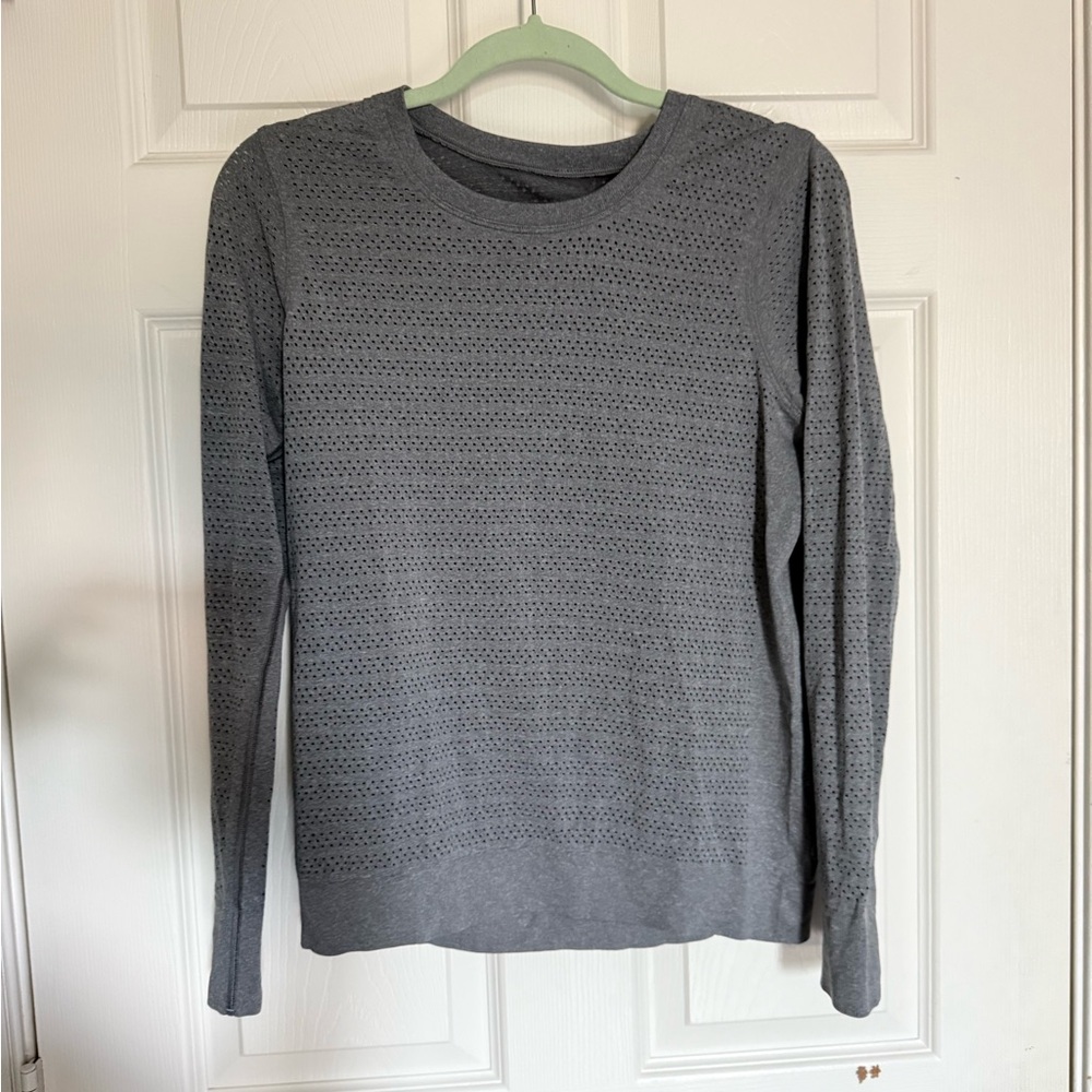 Gray Long Sleeve Knit Sweater